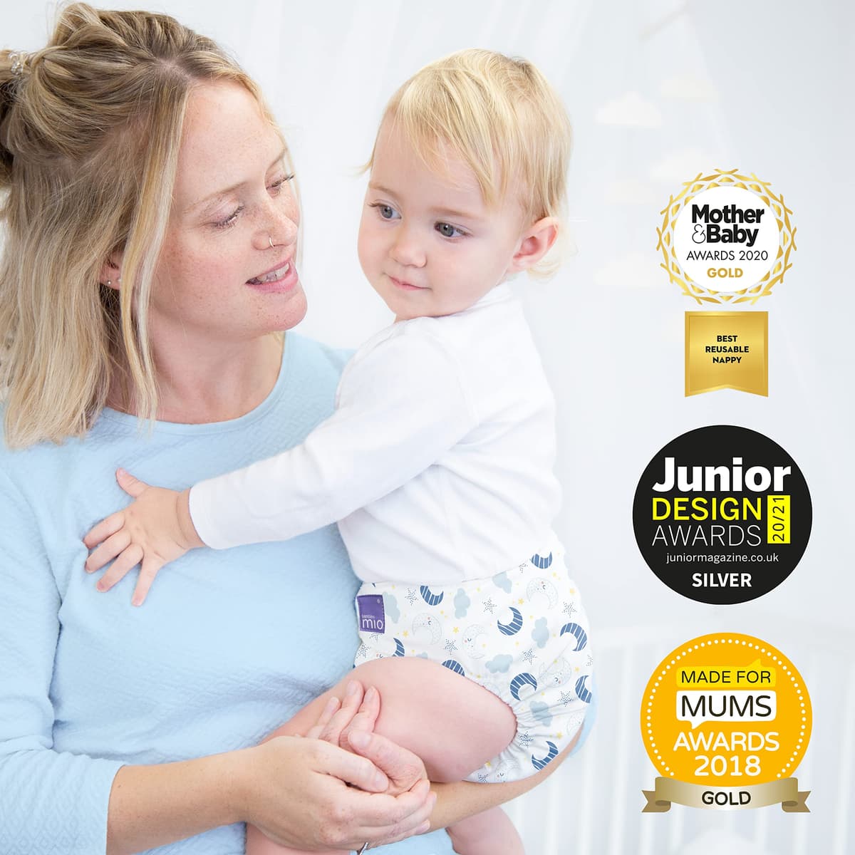 Bambino Mio, Miosolo Classic pañal reutilizable todo en uno - Hojitas, ecológico, libre de químicos, súper suave y ajustable talla única — view 4