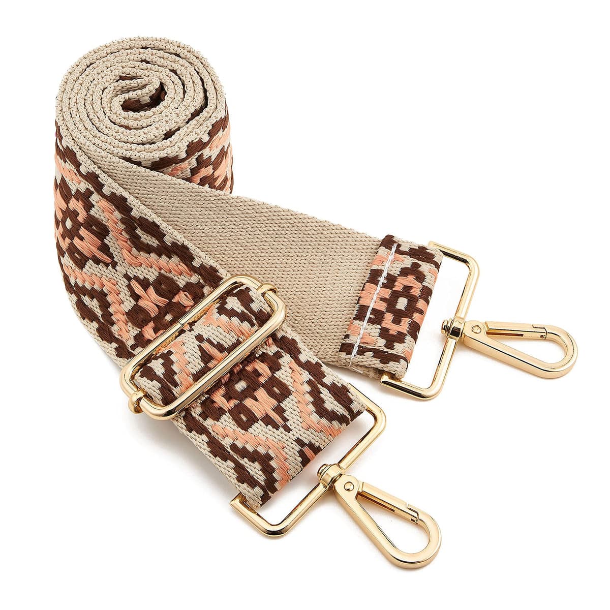 ZOOEASS Wide Shoulder Strap, Guitar Style Adjustable Purse Strap with Gold Buckle Replacement Woven Crossbody Straps for Handbags((3.8CM) Shining Black) — view 8