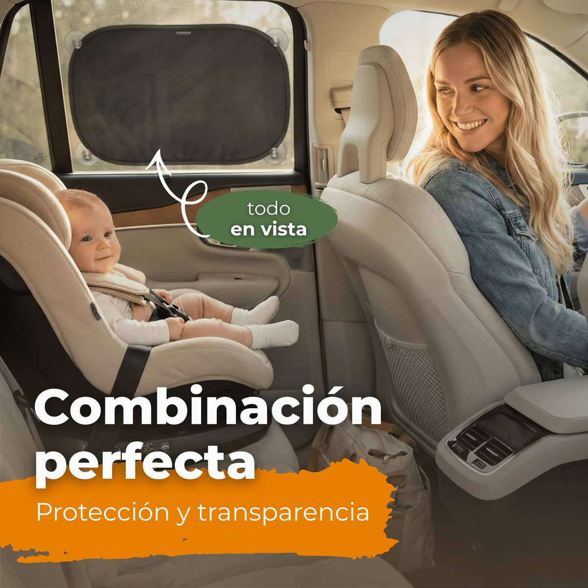 Car Window Shades for Baby with Certified UV Protection - Optimal Darkness with Suction Cups in Universal Size 51 x 31 cm - Black Design - Pack of 2 — view 4