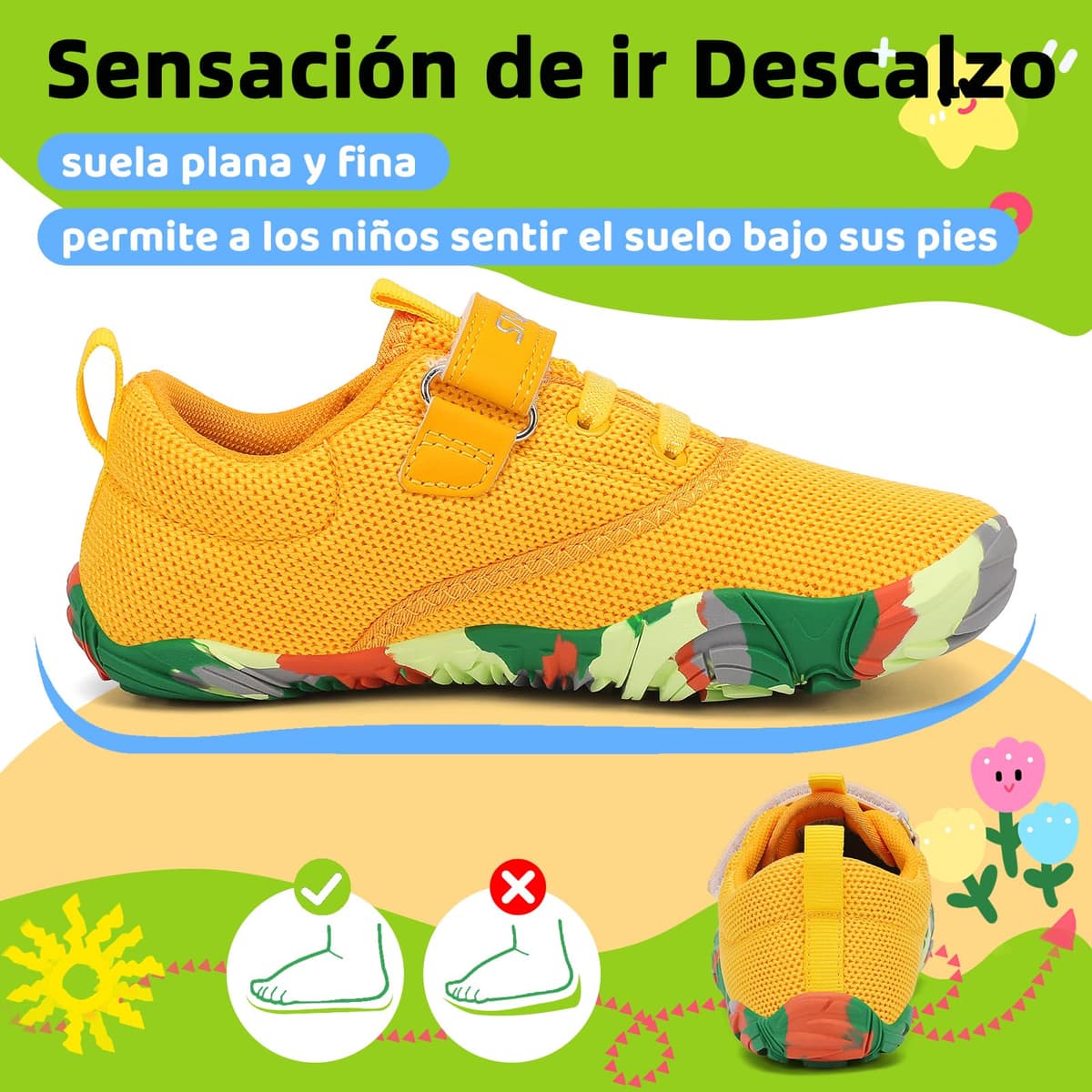 SAGUARO Zapatillas Barefoot Niños Antideslizantes y Ligeras Calzado Descalzos, Talla 24-36 — view 3