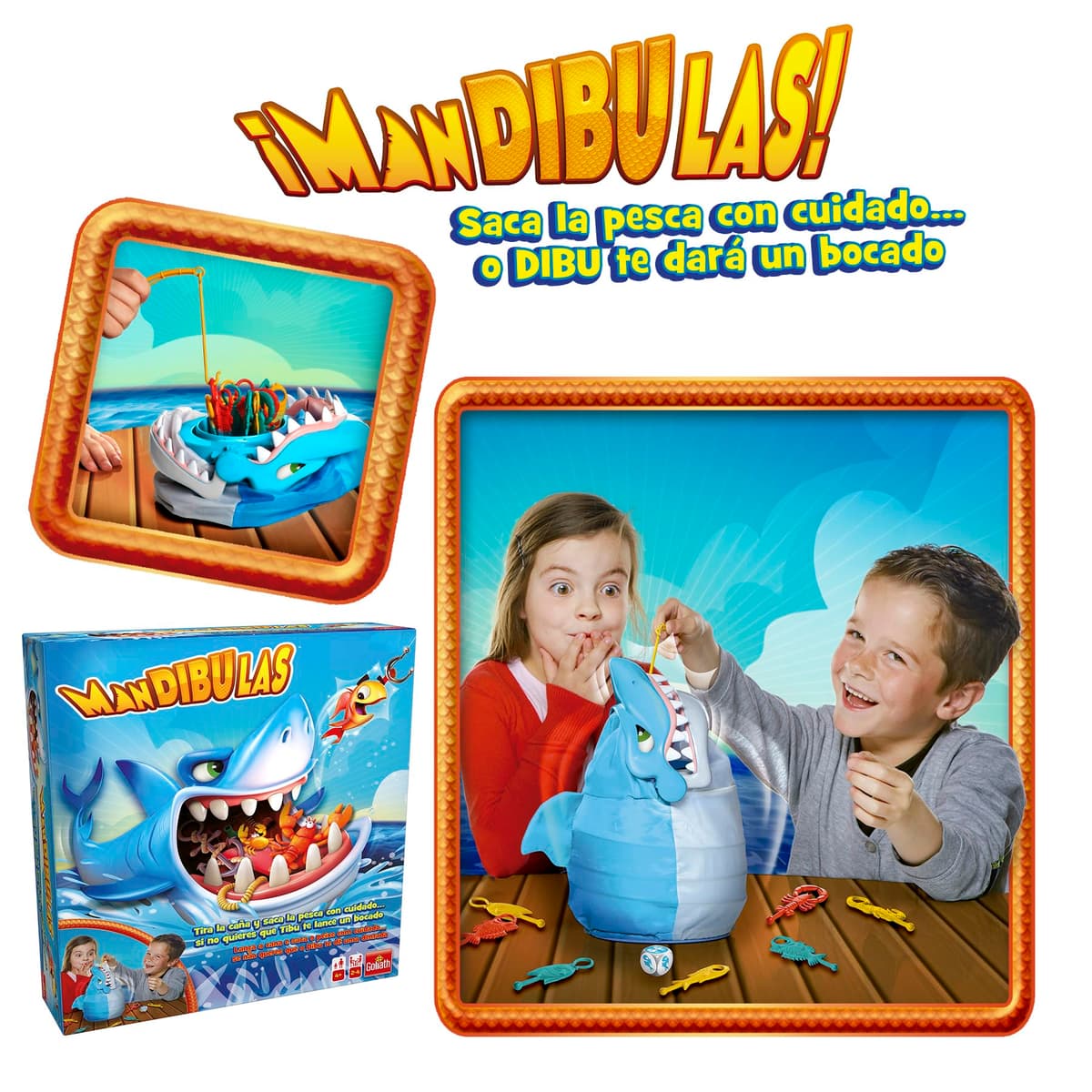 Jaws, Board Game. The funniest fishing, Game for children from 4 years. Rescue the sea animals without the Shark catching you. Get the fish out of their jaw with your fishing rod — view 4