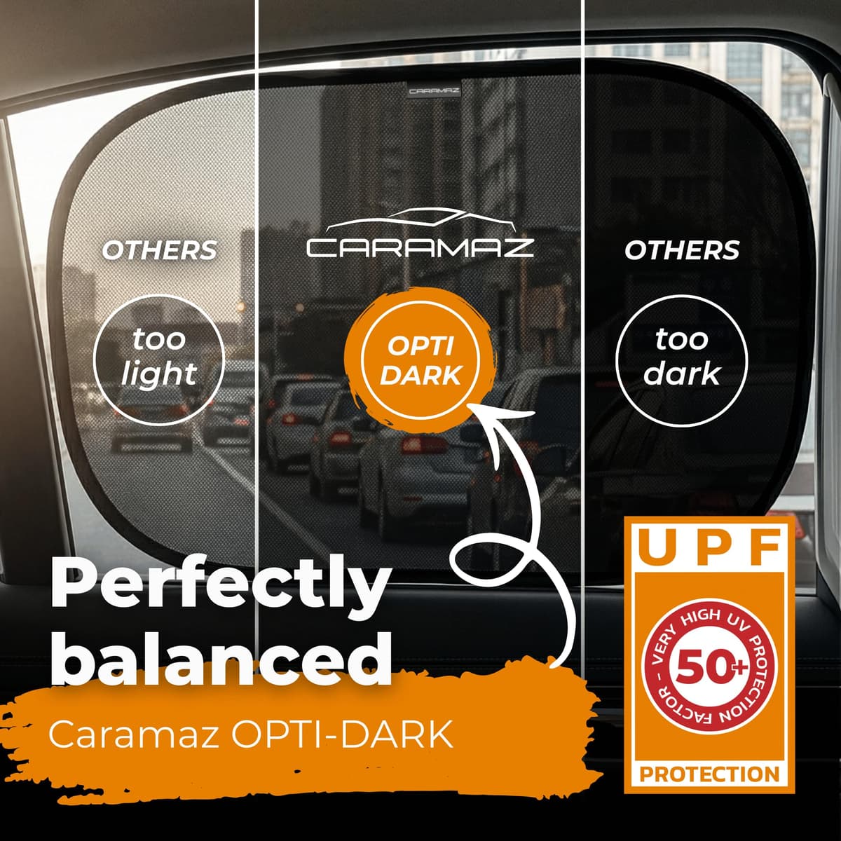 CARAMAZ Car Window Shade for Baby with Certified UV-Protection 2 Pack - 20"x12" — view 4