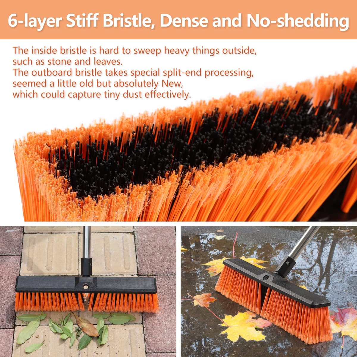 Mitclear 45 cm Outdoor Brush with Extendable Handle (163 cm), Heavy Duty Outdoor Broom with Hard Bristles, Sweeper Brush for Garden, Artificial Lawn, Terrace, Garage, Patio, Sidewalk — view 6
