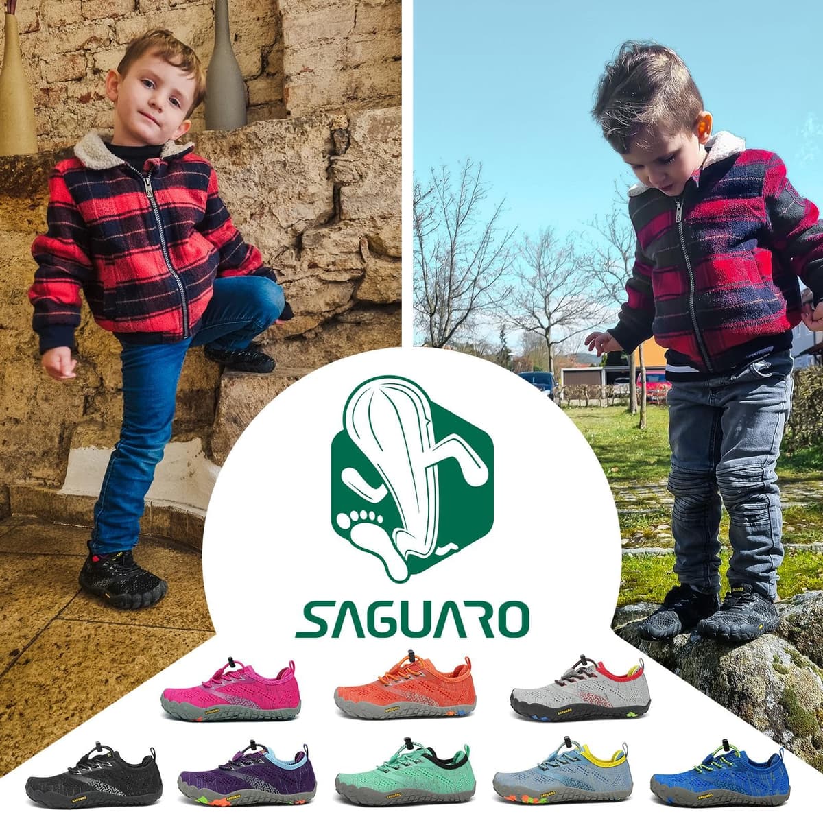 SAGUARO Minimalistas Barefoot Zapatillas de Trail Running Niños Zapatillas de Deporte Transpirables para Exterior Interior — view 2