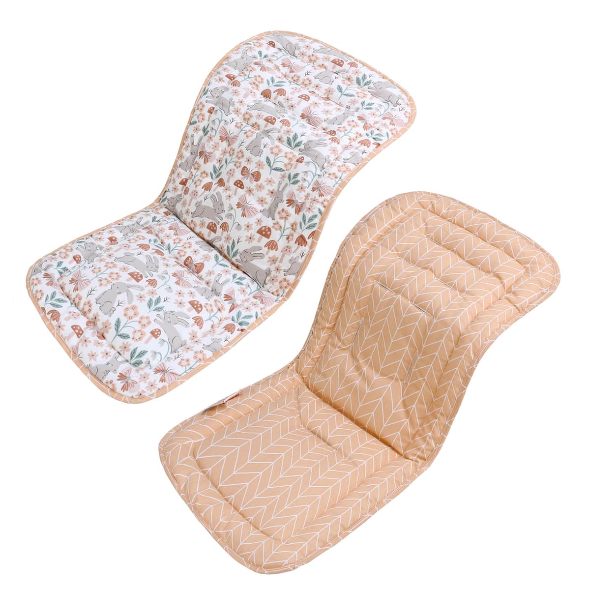 LAT Universal Pram Liner, Baby Pushchair Seat Liners, Cotton Double-Sided Use Baby Stroller Cushion Pad, Stroller Seat Pad for Toddler Infant 78x34cm (Beige+Pink) — view 15