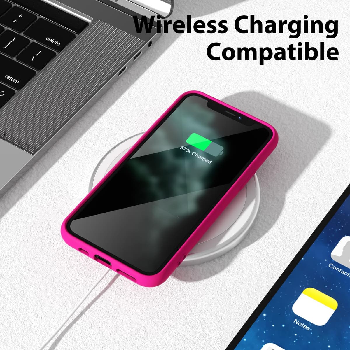 oakxco for iPhone 17 Pro Max Phone Case Liquid Silicone, Cute Thin Slim Grip Soft Rubber Gel for Women Men, Smooth Matte TPU Plain Solid Color Girly Simple Case with Camera Cover, Light Pink — view 564