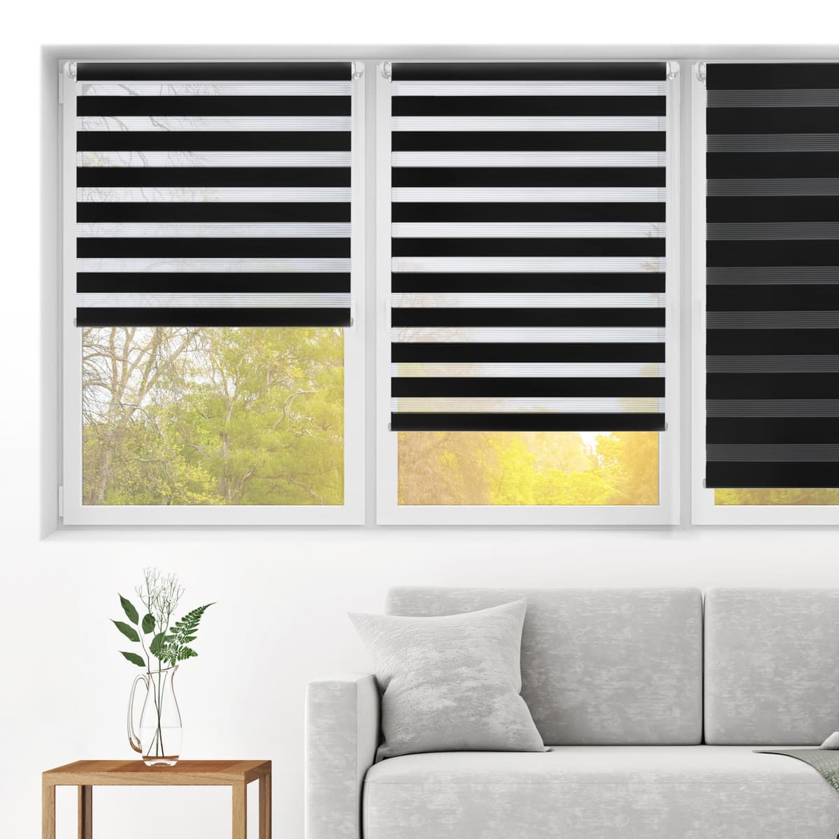 Blindecor Indus SIN HERRAMIENTAS | Estor Enrollable Sin Taladrar de Doble Capa | Color Blanco 45 x 130 cm (ancho x largo) | Tamaño de la Tela 42 x 125 cm — view 15