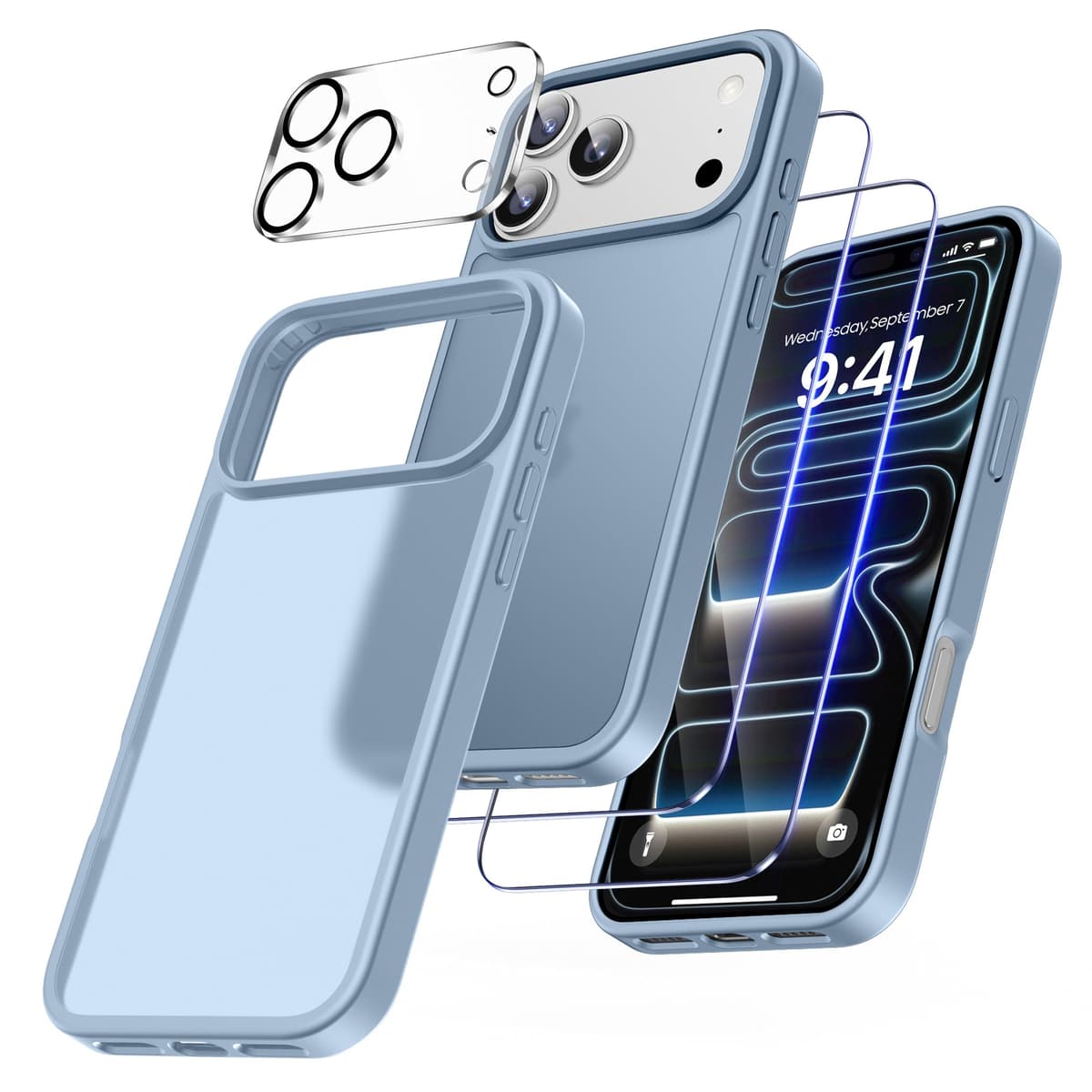FLLAO 4 en 1 Funda para iPhone 15 con 2 Protector Pantalla y 1 Protector Lente Cámara, [Almohadilla de Aire integrada] Antigolpes Antiarañazos Carcasa 6,1 Pulgadas, Transparente — view 17