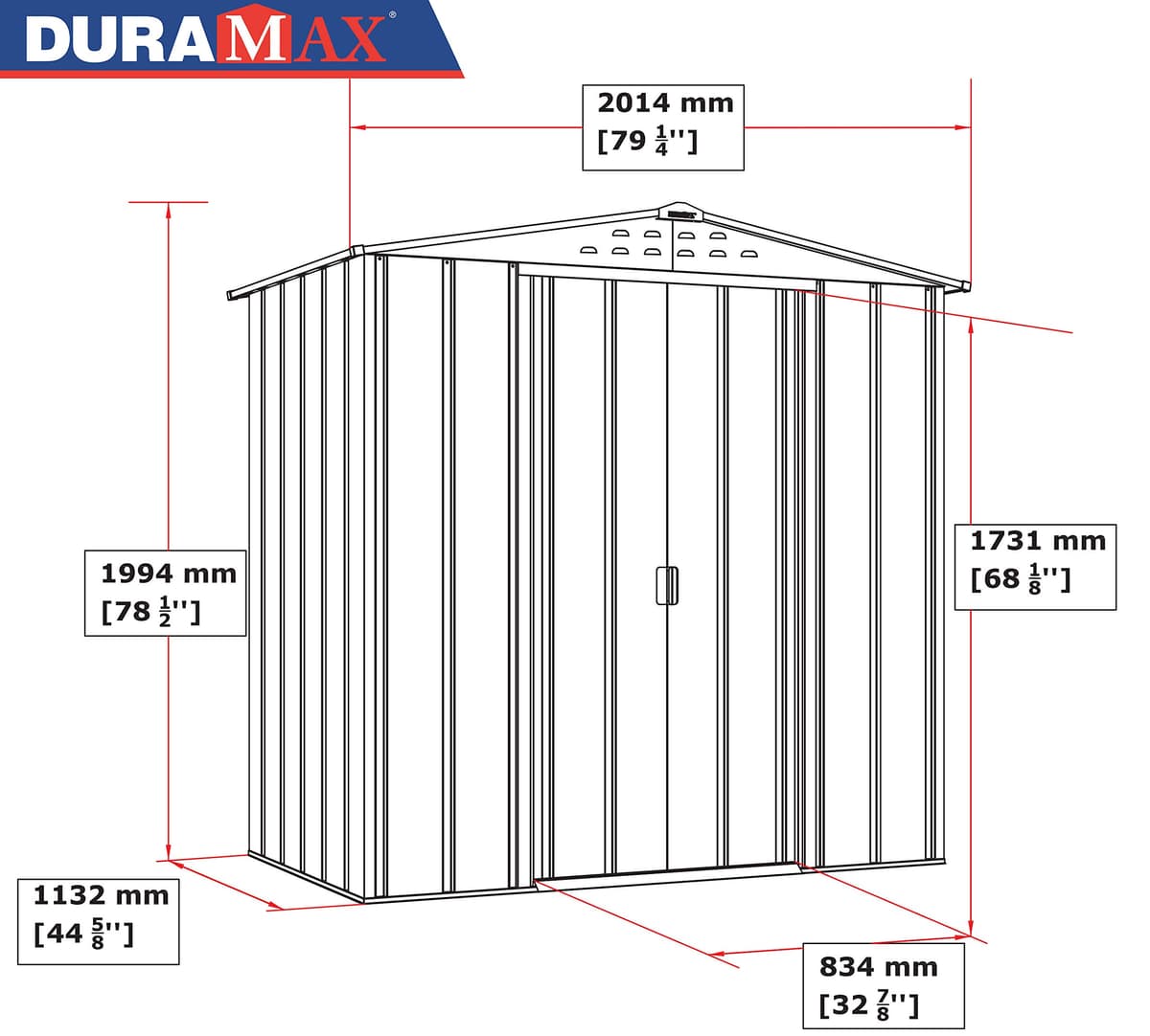 Duramax - caseta cobertizo jardín - TOP ARTEMISA 6X4 - Resina PVC - color gris antracita - 2.01 x 1.23 x 1.2 metros — view 4