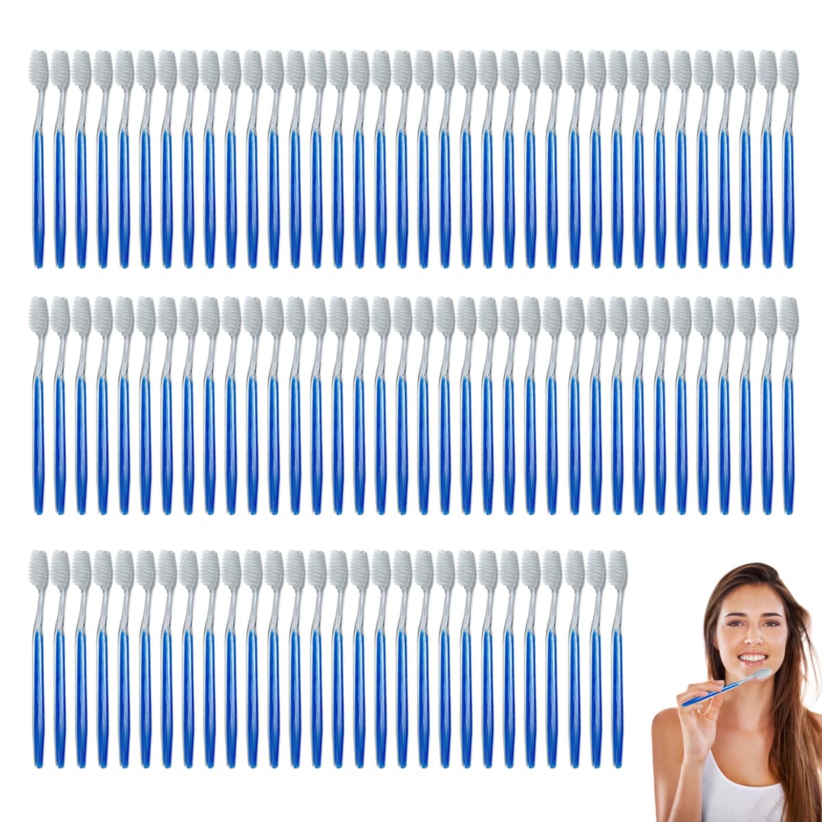 100 unidades de cepillos de dientes desechables, cepillos de dientes de viaje portátiles, envasados individualmente, cepillo de dientes de viaje, cerdas suaves, cepillos de dientes desechables para