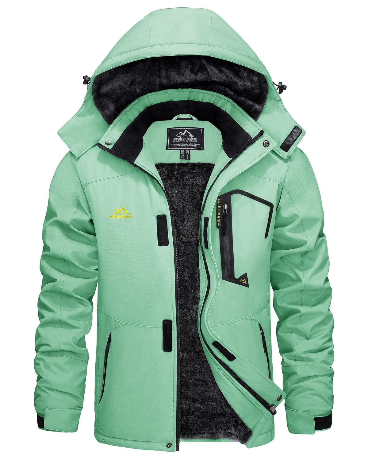 KEFITEVD Hombre Impermeables Lana Chaquetas Impermeables Esquí Cálidos Invierno Abrigos Térmicos Exteriores Abrigos con Capucha Desmontable — view 11