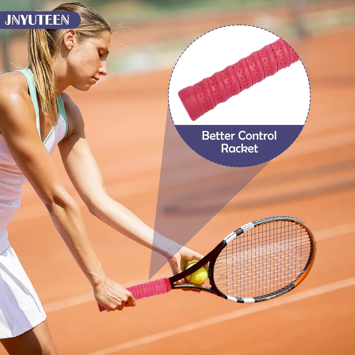 Cinta de Agarre para Raqueta de Tenis 10 Piezas, Overgrip de PU Antideslizante para Raqueta de Bádminton, Cinta Absorbente de Sudor para Tenis y Bádminton para Ping Pong y Caña de Pescar — view 4