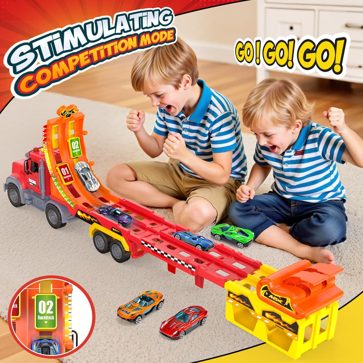 EUCOCO Juguetes Niños 2 3 4 5 6 Años, Camiones de Juguete para Niños Regalo Niño 2-6 Años Coches Cars Regalos de Cumpleaños Juegos Niños 2-6 Años — view 2