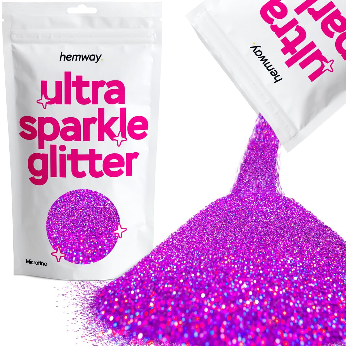 Hemway Ultra Sparkle Glitter Baby Pink Iridescent 100g Fine | Glitter for Arts & Craft, Makeup, Nail Art, Crafting, Card Making, Sparkle Decoration — view 80