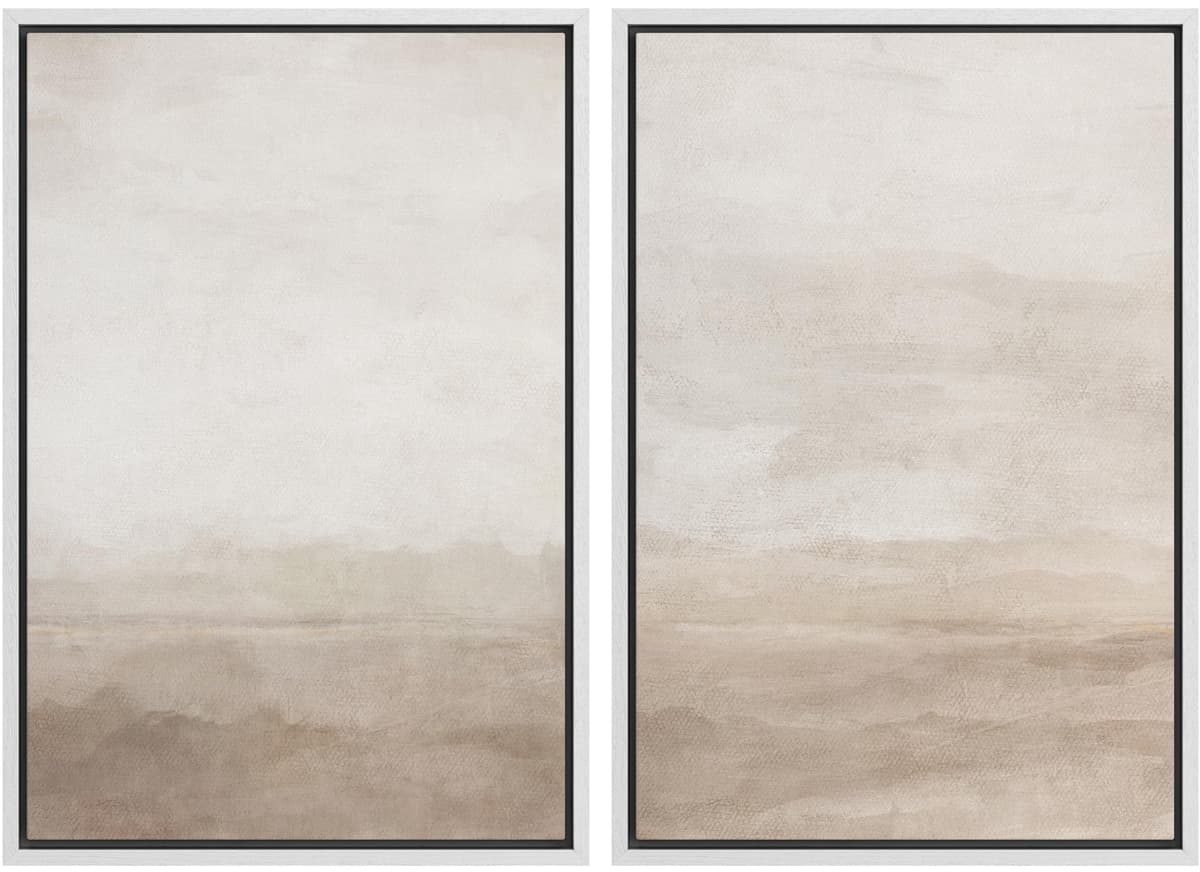 SIGNWIN Framed Canvas Print Wall Art Abstract Wave Pattern Modern Art Minimalist Neutral Decor for Living Room, Bedroom, Office - 16"x24"x2 Natural — view 95