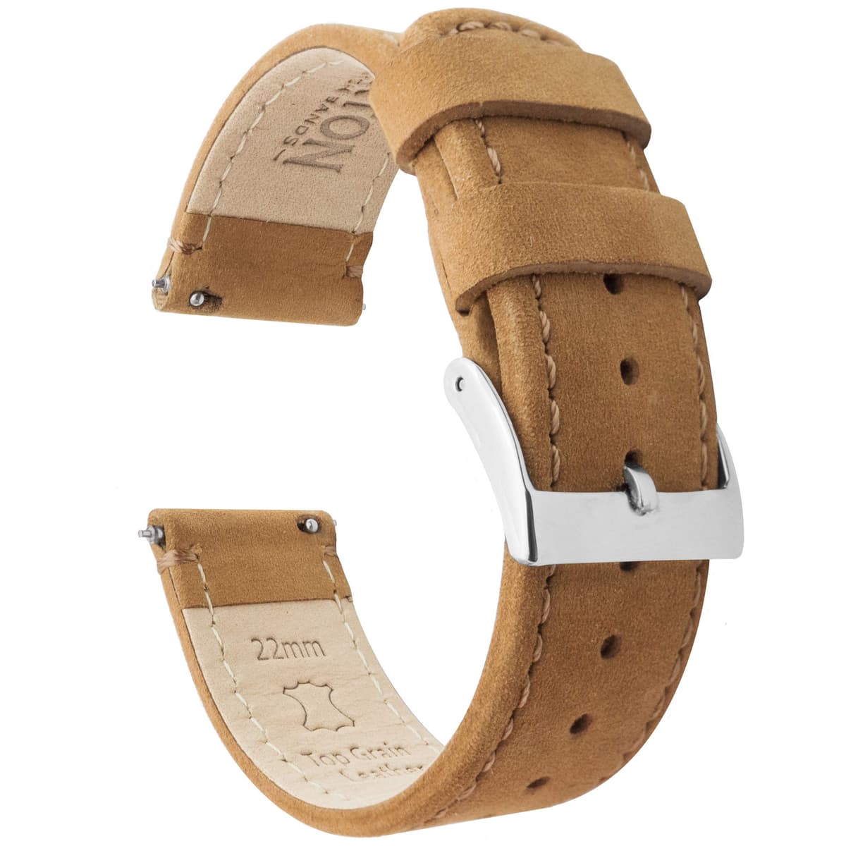 BARTON Quick Release - Top Grain Leather Watch Band Strap - Choice of Colour & Width - 16mm, 18mm, 19mm, 20mm, 21mm 22mm, 23mm or 24mm