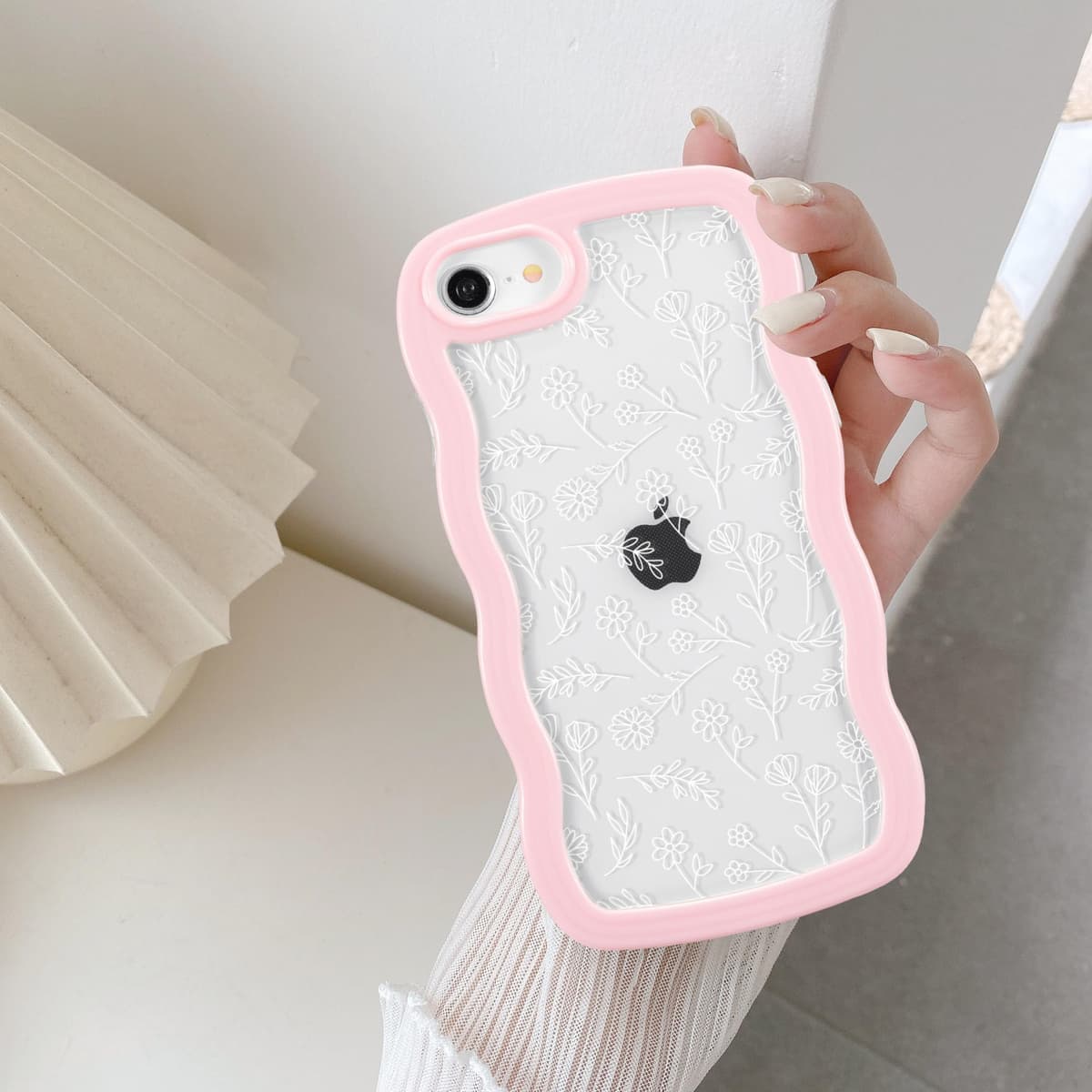 QLTYPRI Compatible with iPhone 11 Case, Cute Curly Wave Frame Clear Case for Girls Women, Transparent Soft Silicone TPU Bumper Shockproof Protective Phone Cover for iPhone 11 - Purple — view 116