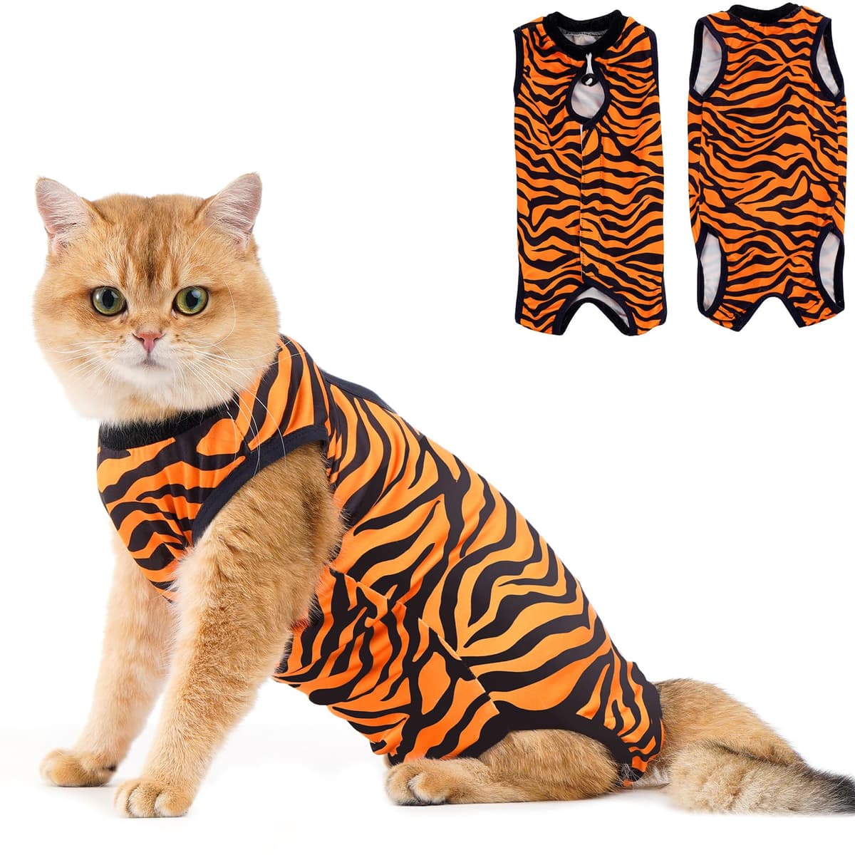 Avont Traje de Recuperación para Gatas Esterilizadas, Ropa Postoperatoria Protectora Antilamido, Chaleco para Cirugía y Heridas Abdominales (Gris Oscuro,L) — view 7