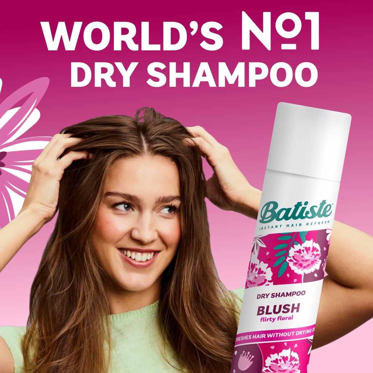 Batiste Dry Shampoo in Blush 200ml, Floral & Flirty Fragrance, No Rinse Spray to Refresh Hair in Between Washes (Packing May Vary) — view 3