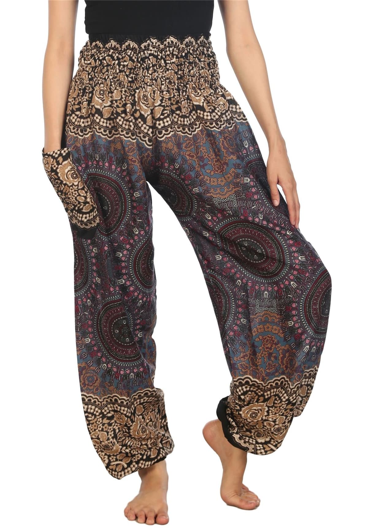 Lofbaz Harem Pants for Women Yoga Boho Hippie Clothing Womens Palazzo Bohemian Pajama Trousers Beach Indian Gypsy Genie Clothes — view 40