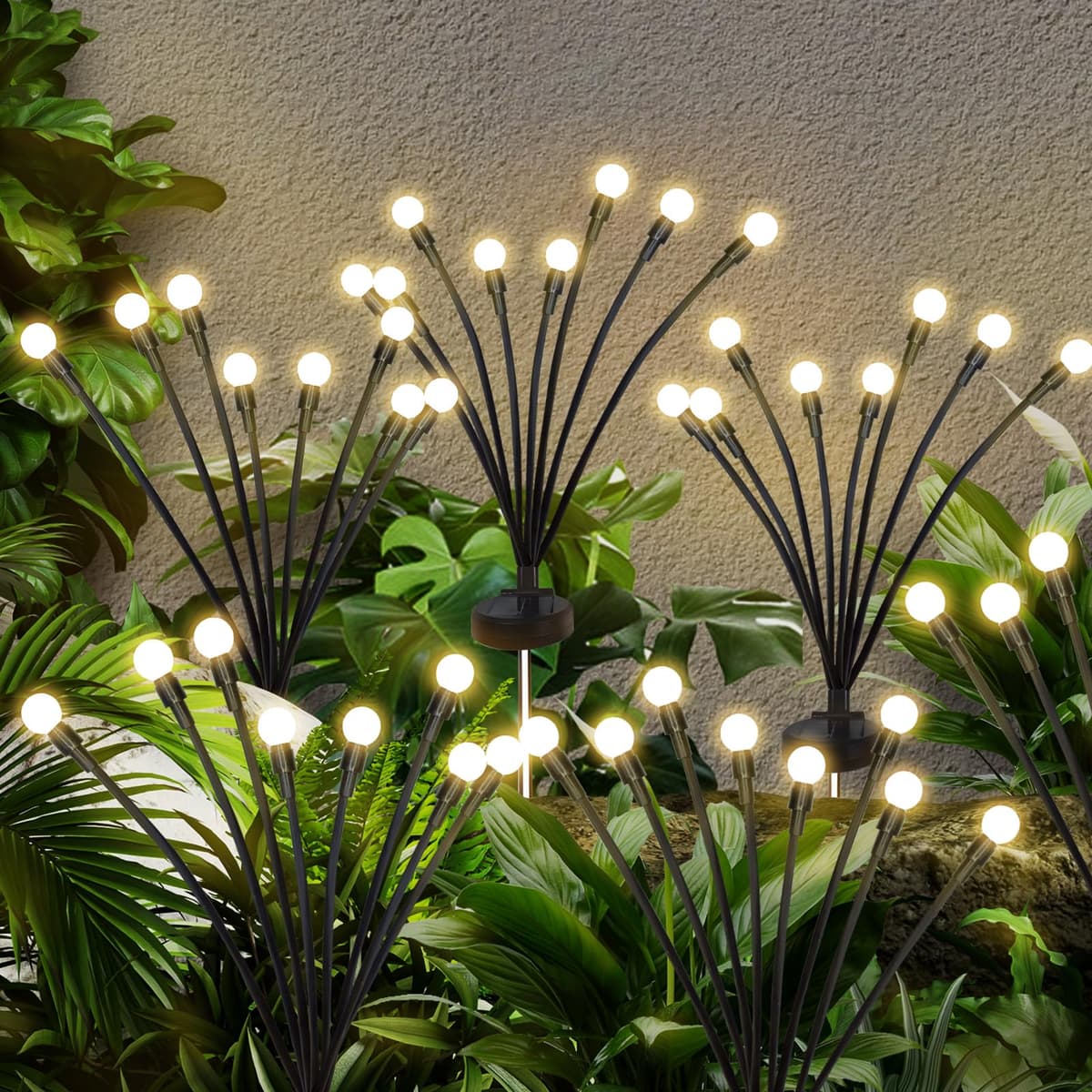 Jsdoin Solar Light Outdoor Waterproof Firefly, Swinging Garden Decoration Outdoor Courtyard Firefly Garden Light Road Fence 4PCS