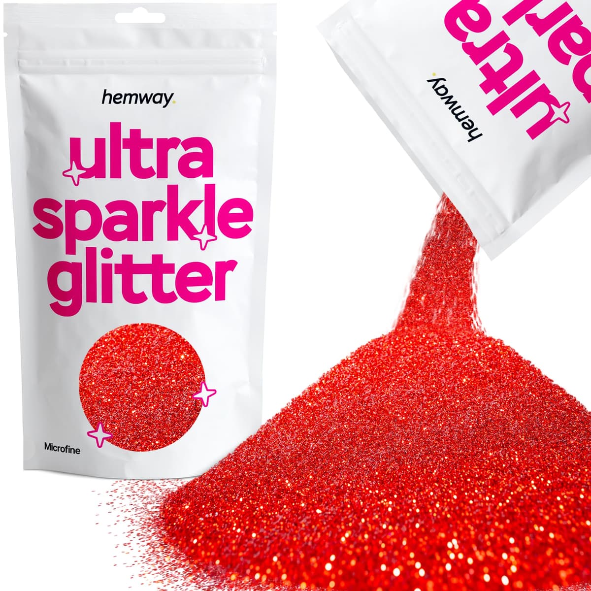 Hemway Ultra Sparkle Glitter Baby Pink Iridescent 100g Fine | Glitter for Arts & Craft, Makeup, Nail Art, Crafting, Card Making, Sparkle Decoration — view 16