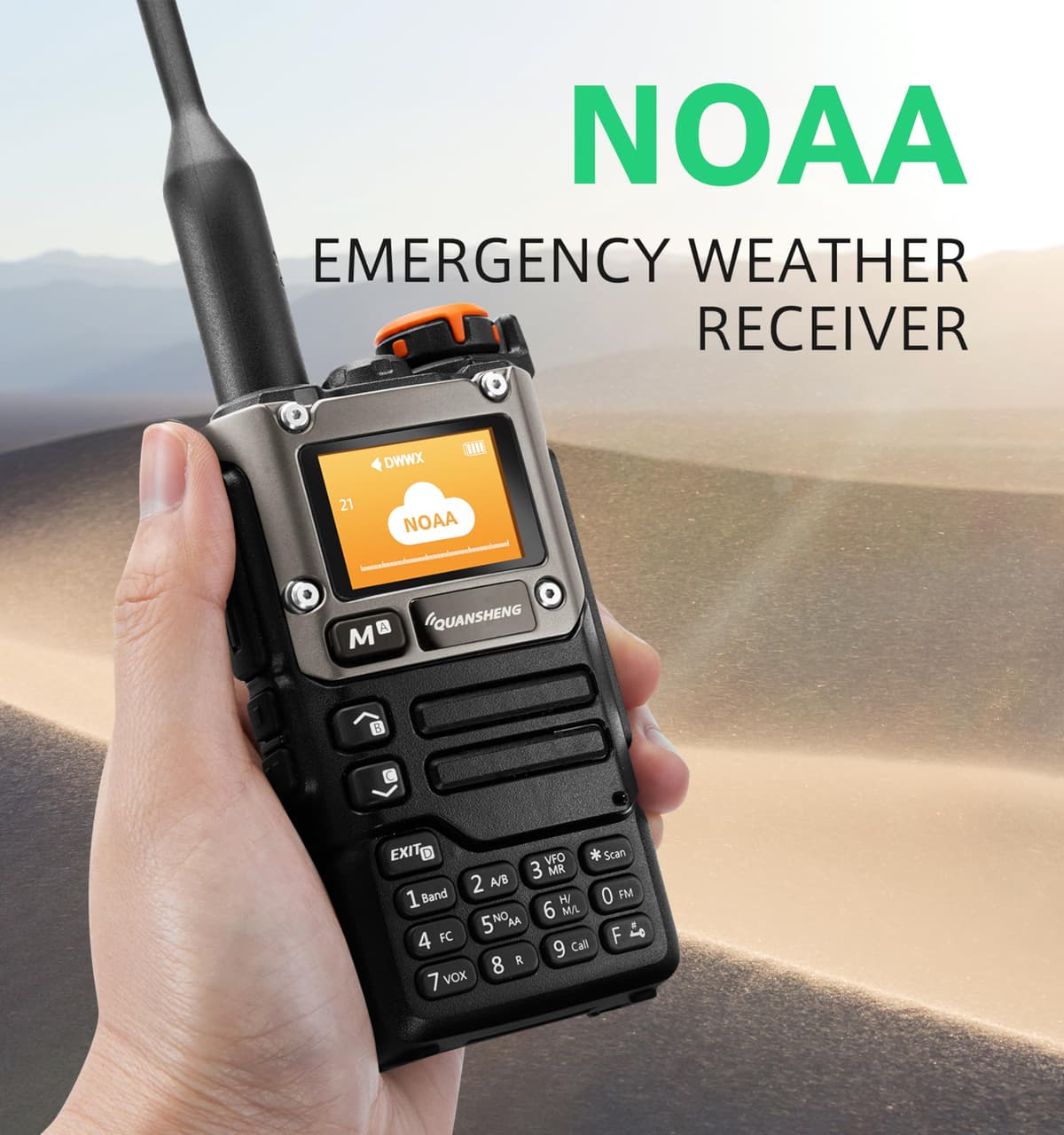 Quansheng UV-K5(8) Orange VHF UHF Portable Walkie Talkie FM NOAA UV-K6 Two-way Radio for Outdoor/Warehousing and logistics/navigation/industrial production (Black, with Radio Holder) — view 5