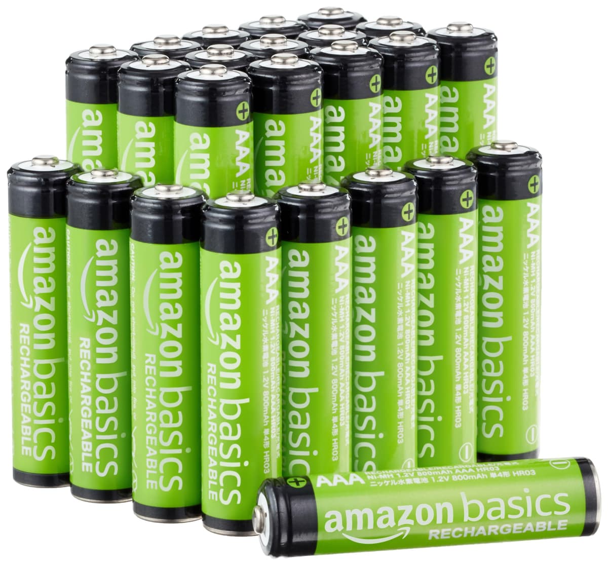 Amazon Basics 4-Pack Rechargeable AA NiMH Batteries, 2000 mAh, 1.2V, Recharge up to 1000x Times, Pre-Charged — view 11
