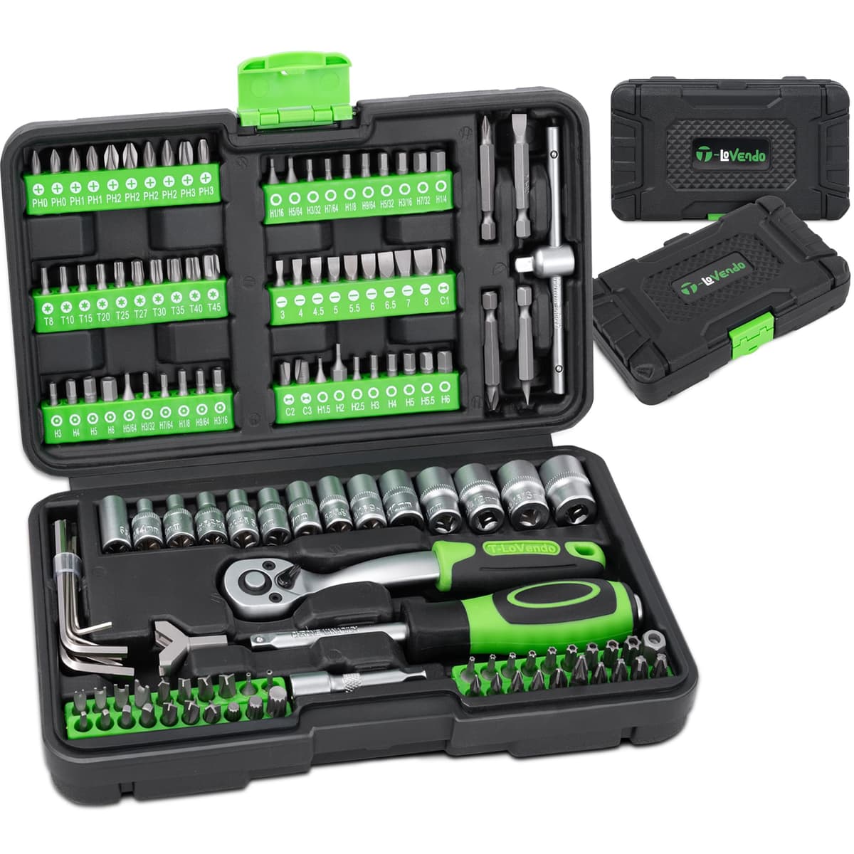 130pcs Professional Complete Tool Case | Ideal Small Size Car | With Socket Set, Screwdriver Bits and Ratchet | Chrome Vanadium