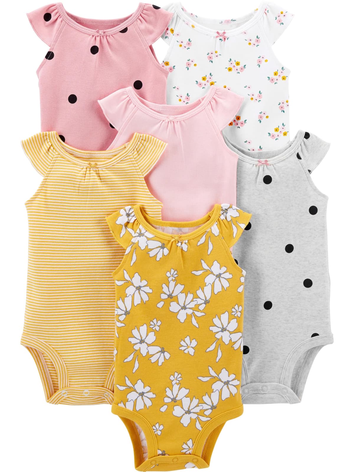 Simple Joys by Carter's 6-Pack Short-Sleeve Bodysuit Body Bebé-Niñas (Pack de 6) — view 13