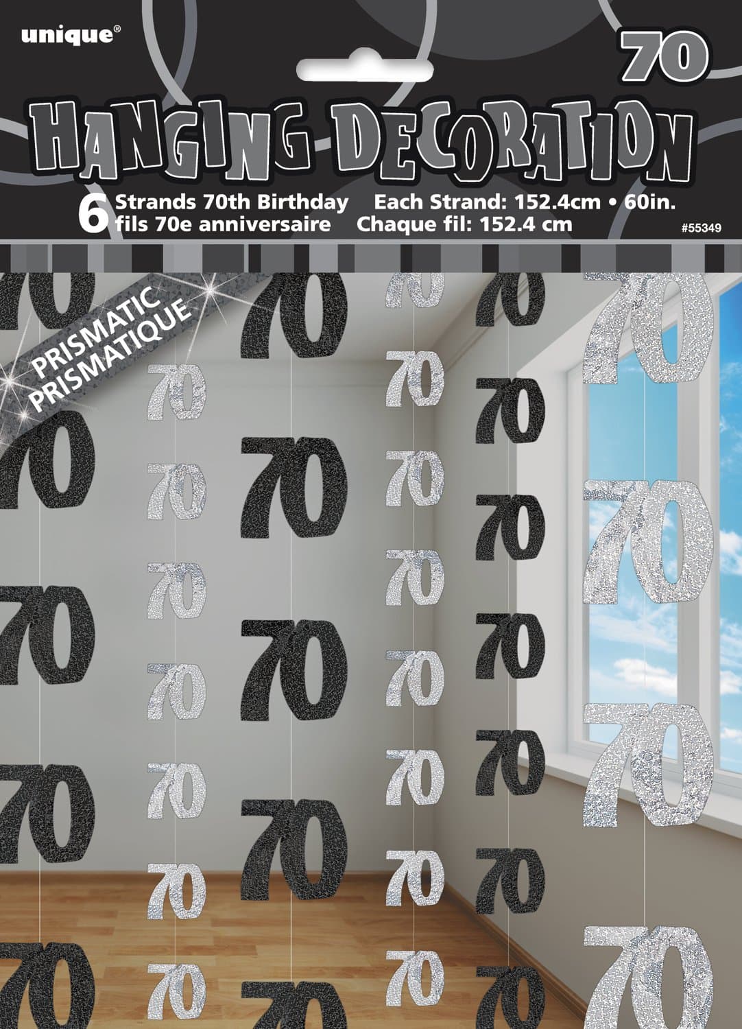 Unique Party 92068 - 9ft Foil Glitz Pink Happy 80th Birthday Banner — view 25