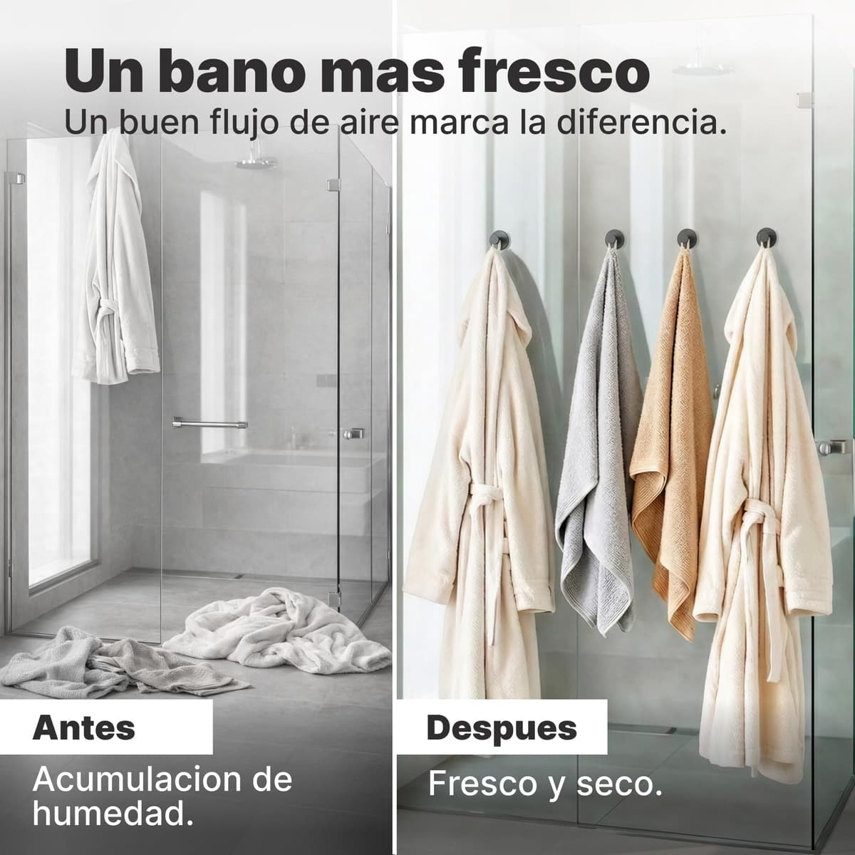 Minismus Ganchos Adhesivos para Pared, Colgadores Adhesivos Resistentes sin Taladro, Colgador Toalla Baño Cocina y Entrada, Ganchos para Colgar con Pomo Redondo, Acero Inoxidable Negro, 6 Unidades — view 2