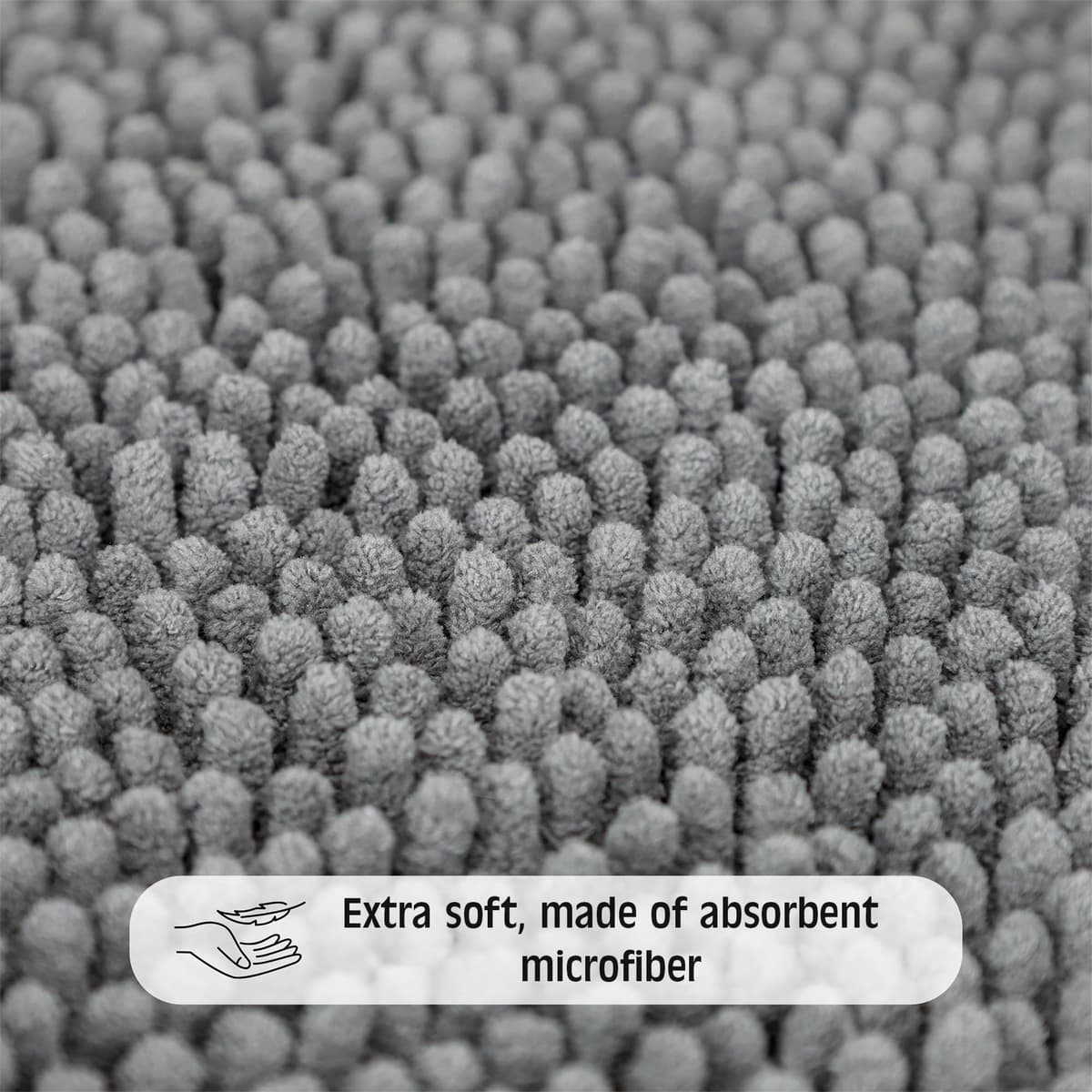 WohnDirect Alfombra Baño Gris 45x45cm • Alfombrilla baño Antideslizante y Lavable • Cómoda Y Súper Absorbente — view 7