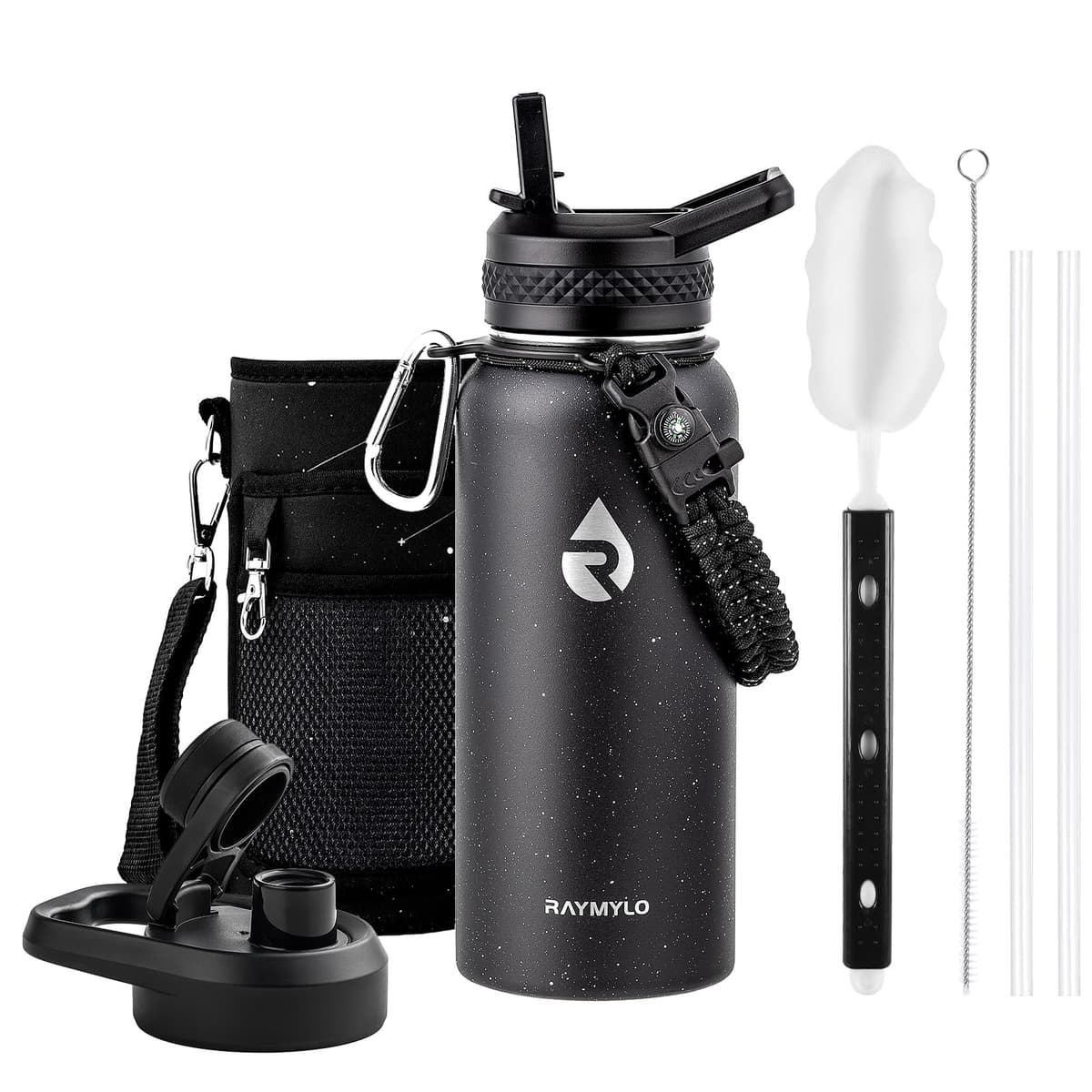 RAYMYLO One Gallon Water Bottle Insulated, Triple Walled Vacuum Stainless Steel (Cold for 48 Hrs), Leak Proof & Non-BPA, Large Water Flask Jug with Paracord Handle & Straw Spout Lids — view 86