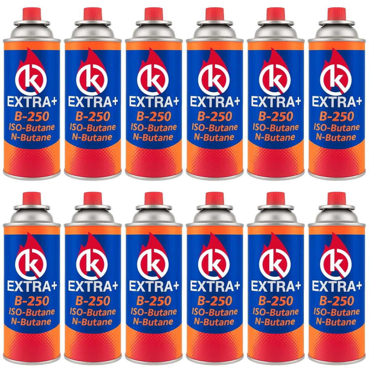KROWN - Pack de Cartuchos K-250 de Gas Butano 227g para Hornillos Quemadores, Cartucho de Gas para Camping K-250, Bombonas para Sopletes (12 Unidades) — view 2