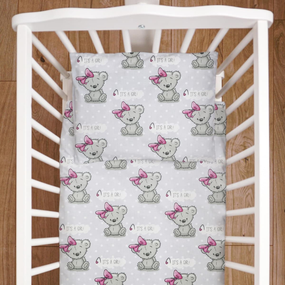 Baby Comfort 4 Piece Duvet Pillow Duvet Cover Pillowcase 80x70 cm Bedding Set 12M+ (Ladders Pink) — view 45