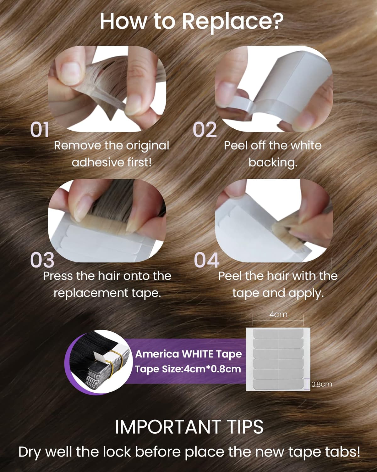 LaaVoo Tape in Hair Extensions Human Hair Blonde Tape Hair Extensions Real Human Hair Invisible Tapes Remy Straight Balayage Brown to Blonde Hair Double Sided Tabs 20pcs 50g 16 Inch #8/18/60 — view 108