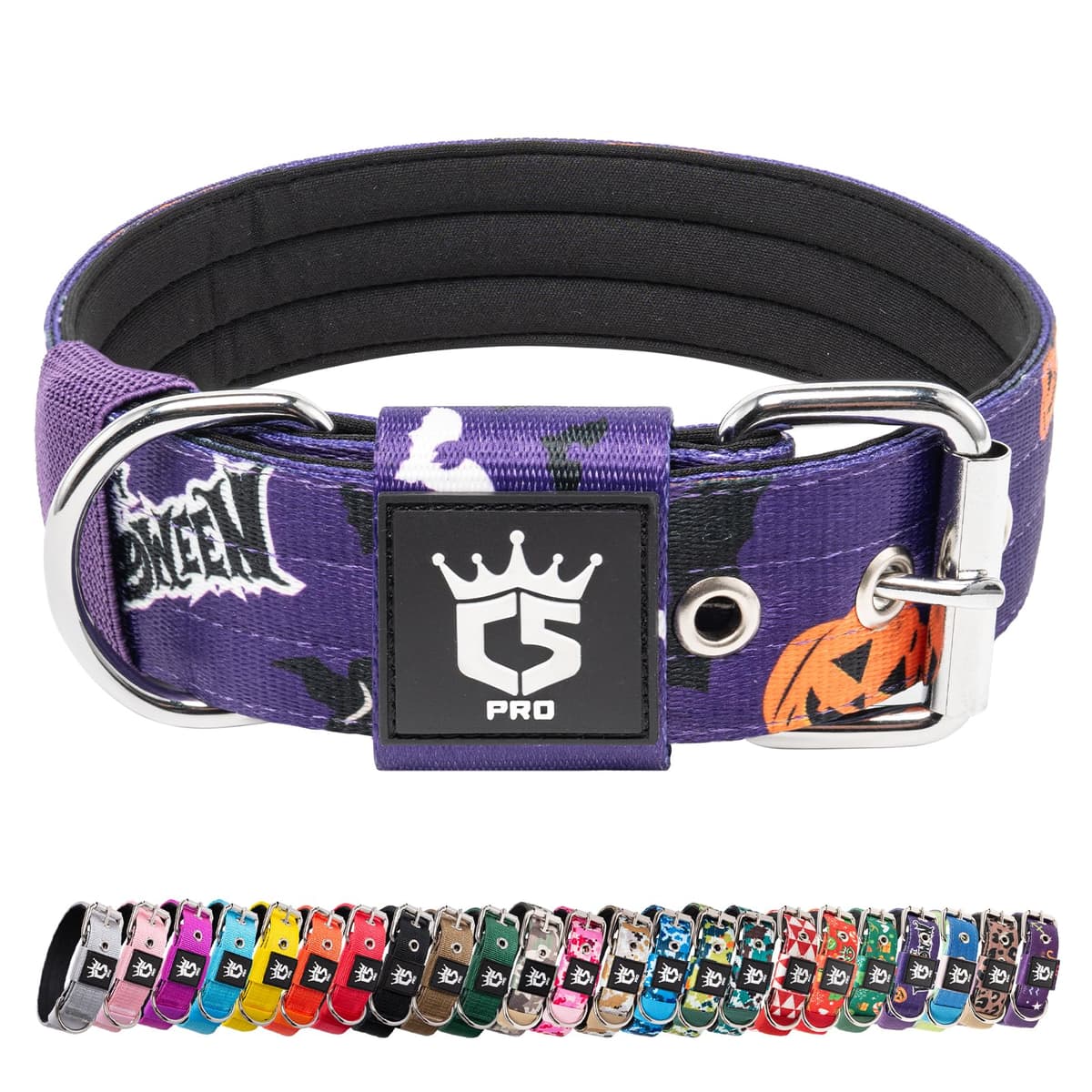 TSPRO Collar Táctico para Perros Ajustable, Collares con Broche de Metal Robusto, de 3,8 cm de Ancho, Duradero y Cómodo para Perros Medianos y Grandes (Negro M) — view 32