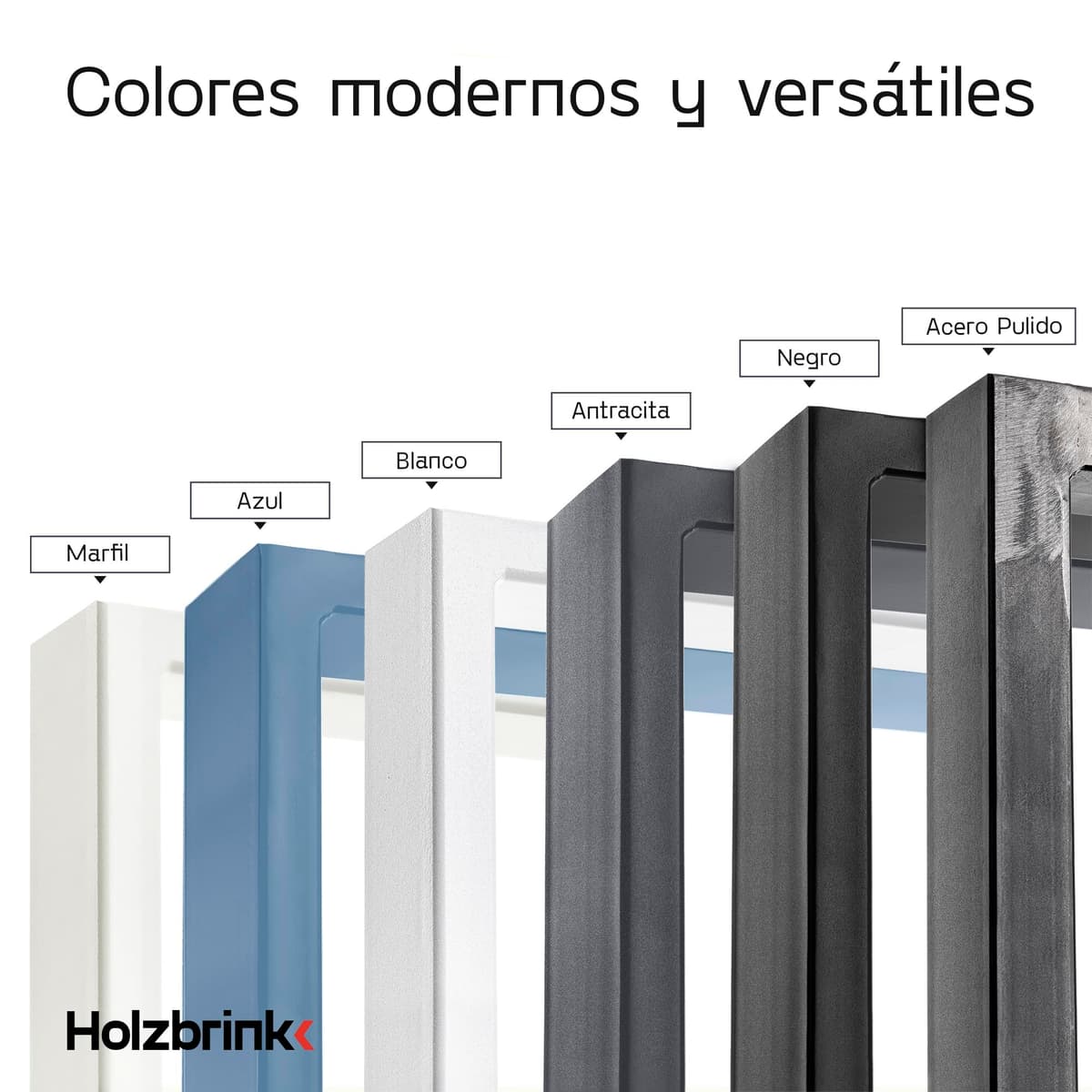 HOLZBRINK Pata para Escritorio, Patas rectangulares de Metal, 80x20 mm, Perfil 80x72 cm, Blanco, 1 Unidad, HLT-01-C-FF-9016 — view 2