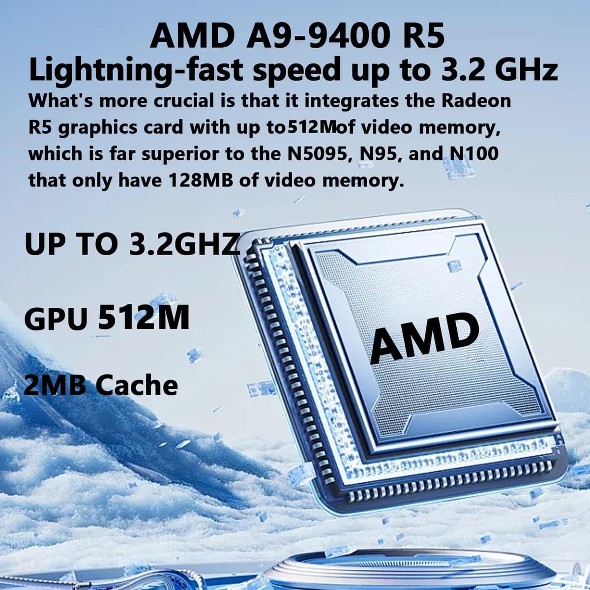laptop 16-inch 8GB DDR 256GB SSD portable laptop computer, expandable to 1TB, AMD A9-9400 Radeon R5 CPU up to 3.2 GHz, 9000mAh battery, Numeric Keypad, USB 3.0, dual-band WiFi, webcam, slim laptops — view 2