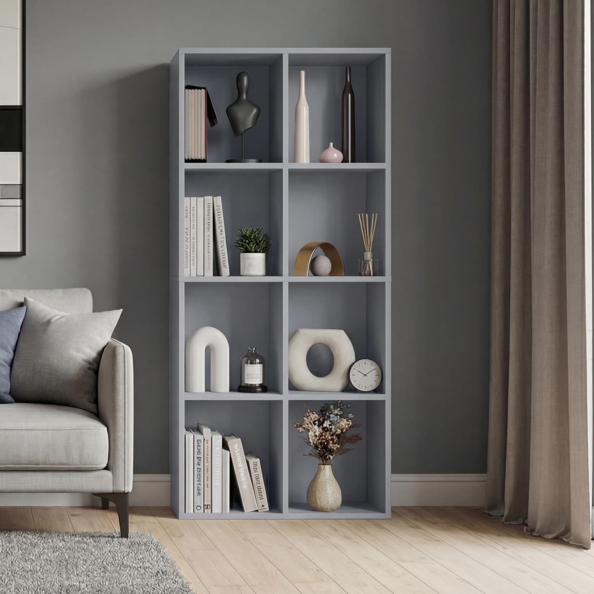 Vida Designs Oxford 3 Tier Cube Bookcase, White Wooden Shelving Display Storage Unit Office Living Room Furniture — view 35