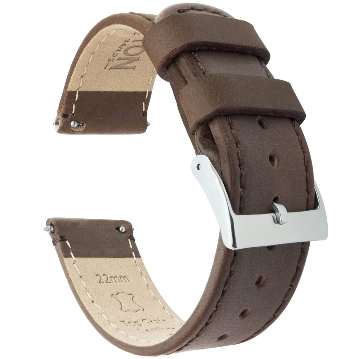 BARTON Quick Release - Top Grain Leather Watch Band Strap - Choice of Colour & Width - 16mm, 18mm, 19mm, 20mm, 21mm 22mm, 23mm or 24mm — view 26