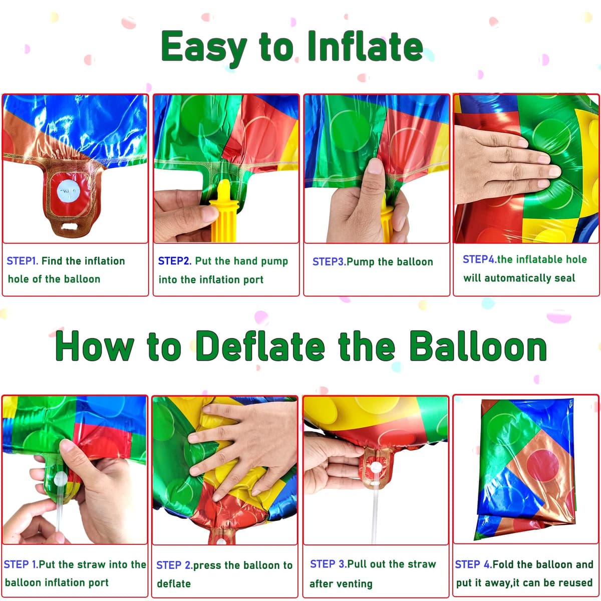 CHANGZHONG 32 Inch Building Block Number 2 Balloons 2 Years Old Balloons Large Big Helium Foil Mylar Balloon for 2nd Birthday Party Decoration Supplies — view 5