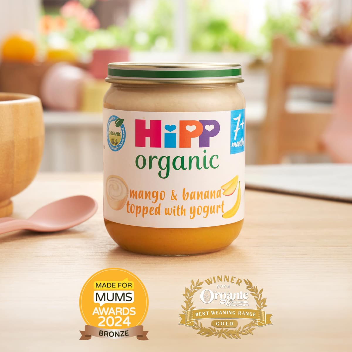 HiPP Organic Mango & Banana topped with Yogurt Baby Food Jar 7+ Months 160g (Pack of 6) — view 2