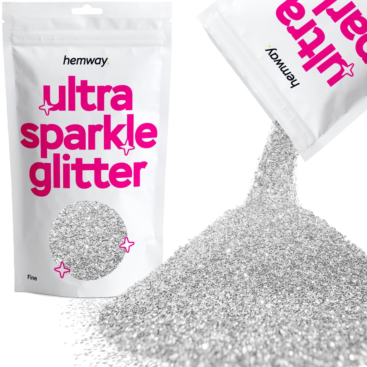 Hemway Ultra Sparkle Glitter Baby Pink Iridescent 100g Fine | Glitter for Arts & Craft, Makeup, Nail Art, Crafting, Card Making, Sparkle Decoration — view 97