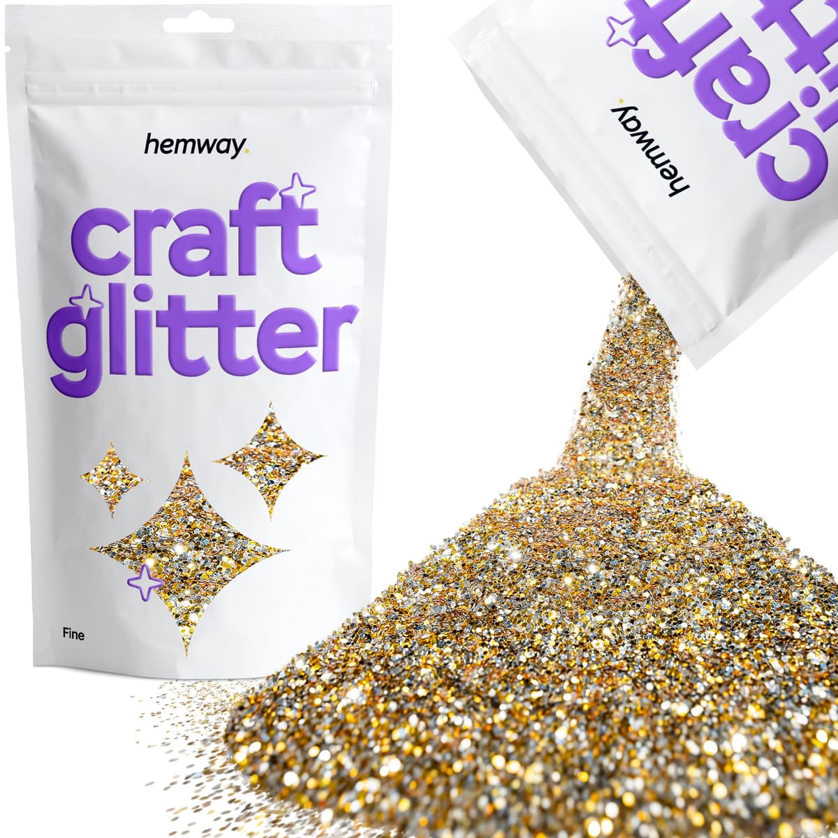 Hemway - Purpurina para manualidades, vasos, resina, epoxi, uñas, cera, álbumes de recortes, cristal, decoración de escuelas: dorado holográfico, gruesa (0,6 mm), 100 g — view 77