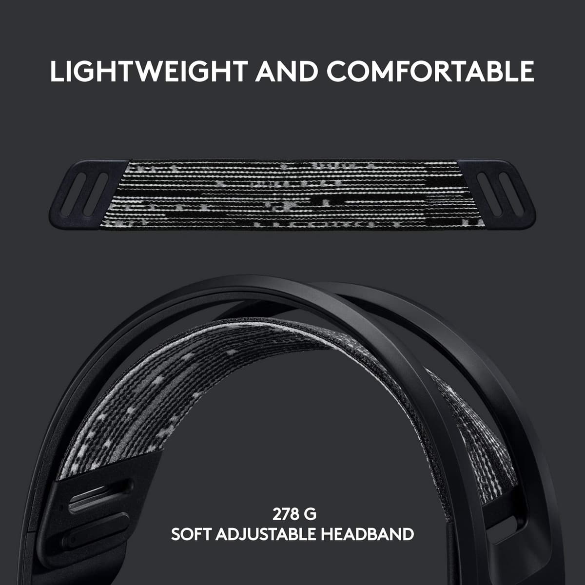 Logitech G733 Lightspeed Wireless RGB Gaming Headset, Black — view 2