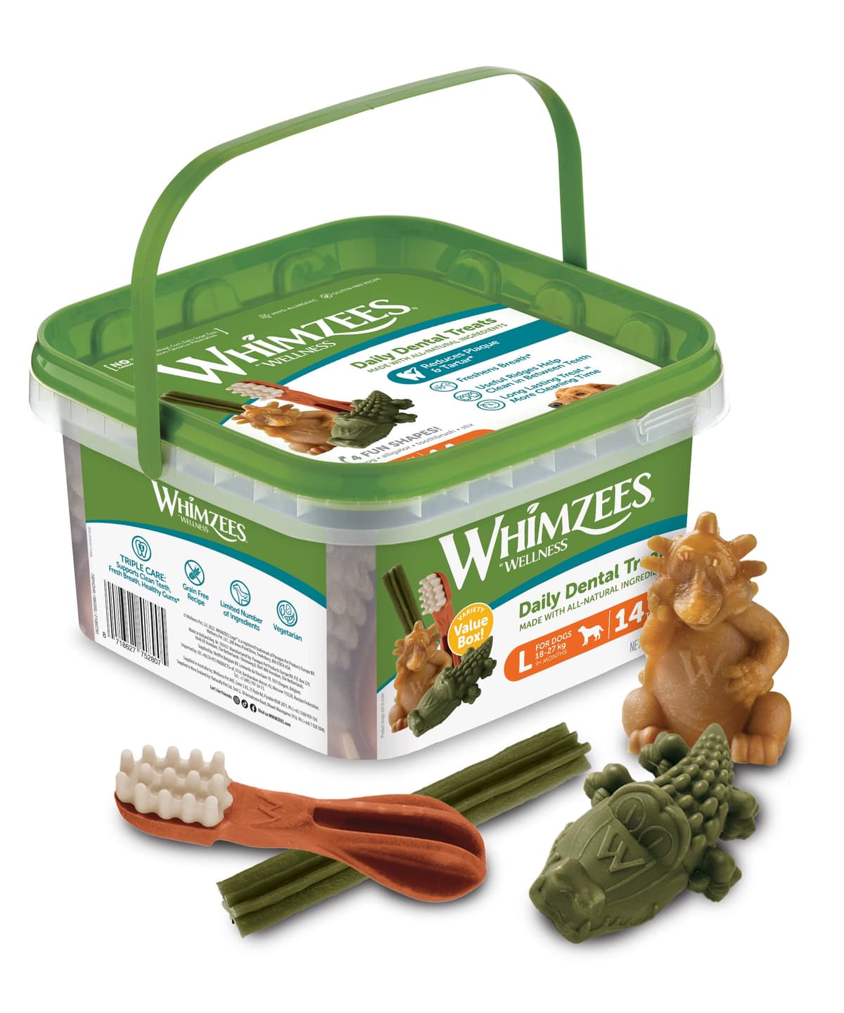 WHIMZEES Variety Box Dental S, 56 Pieces – Mixed Shapes, Size S, Dog Chews for Small Breeds, Natural and Grain Free, Rawhide-Free, Vegetarian, No Added Sugar — view 9
