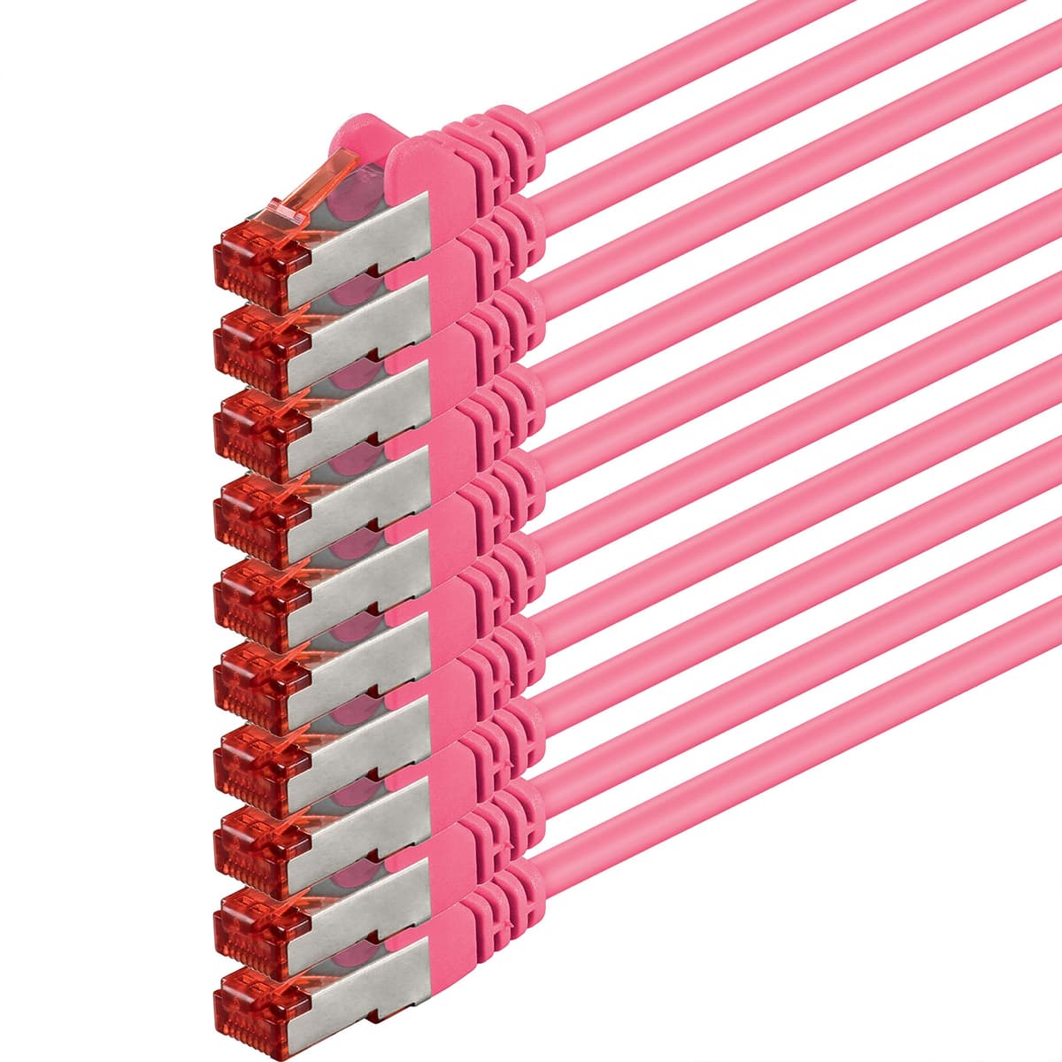 1aTTack - Cable de red SFTP PIMF con 2 conectores RJ45 de doble apantallamiento CAT 6 0 amarillo - 10 unidades 0,5m — view 61