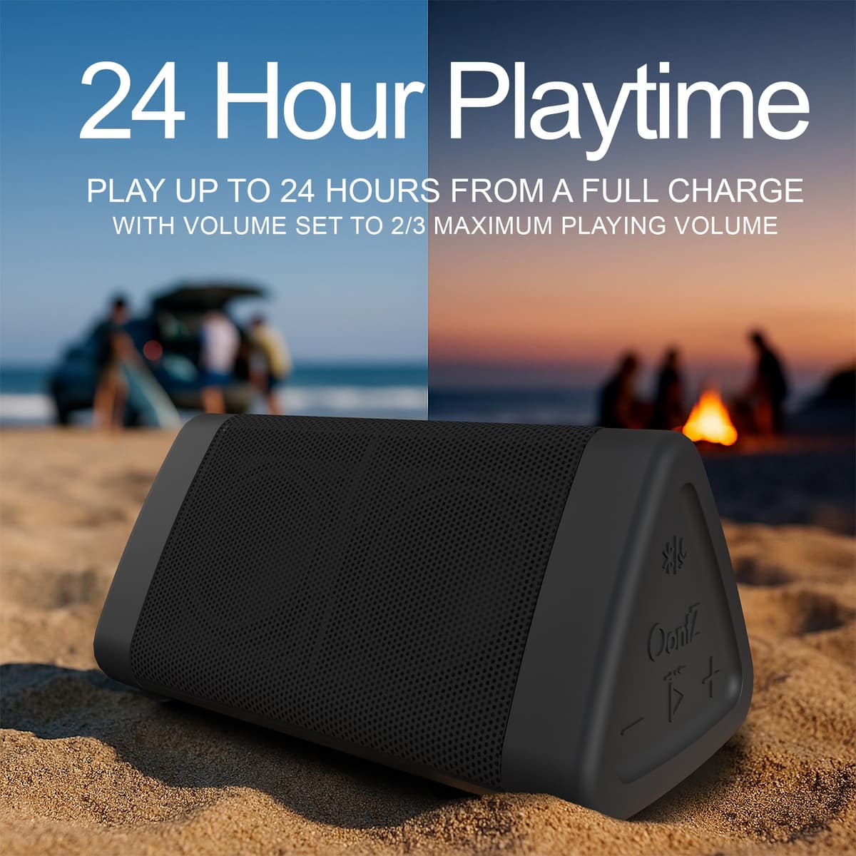 OontZ Angle 3 (4th Gen) – Portable Bluetooth Speaker, 12W Stereo Sound, 24 Hour Playtime, Rich Bass, 100 Foot Wireless Range, Waterproof, Home, Outdoor, Travel, Great Gift (Black) — view 2